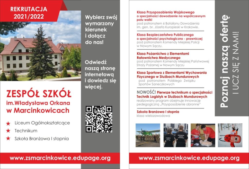 Ulotka Promocyjna Zsmarcinkowice 2021 22